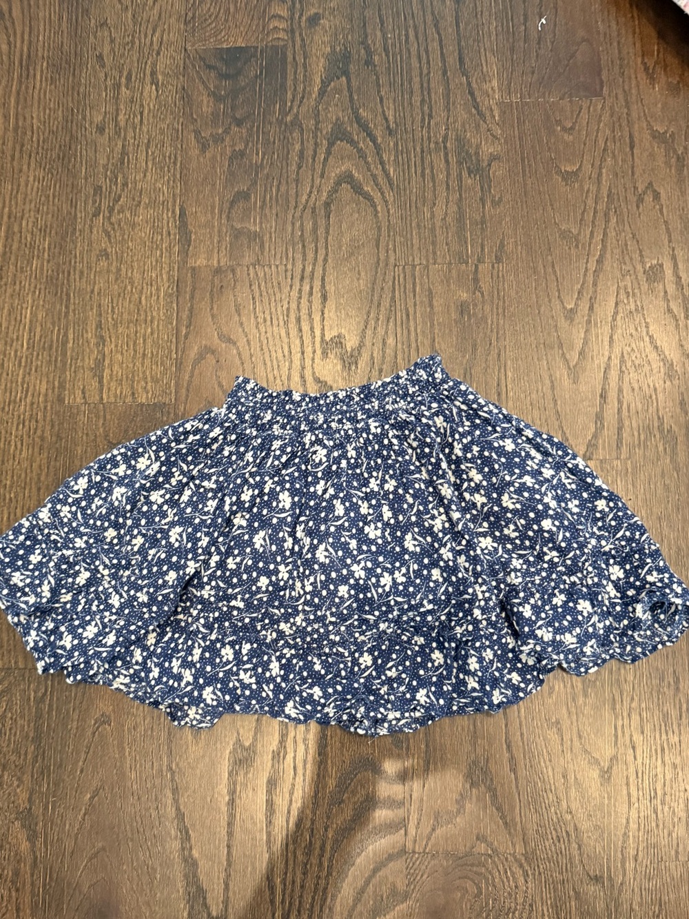Polo by Ralph Lauren Navy Blue Floral Smocked Skater Skirt